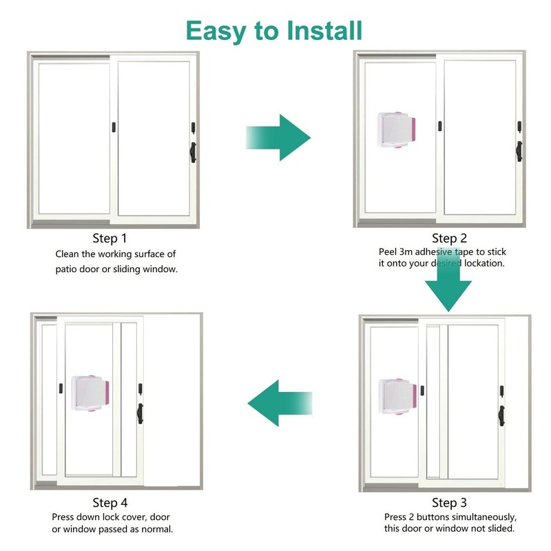Sliding Door Security Lock Child Proof Safety Slide Window Locks for Glass Doors gallery