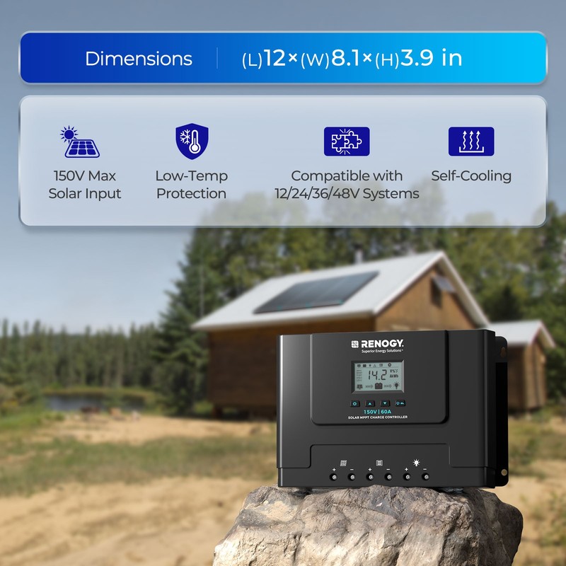 Renogy 60A MPPT Solar Charge Controller 12V/24V/36V/48V For RV Refurbished gallery