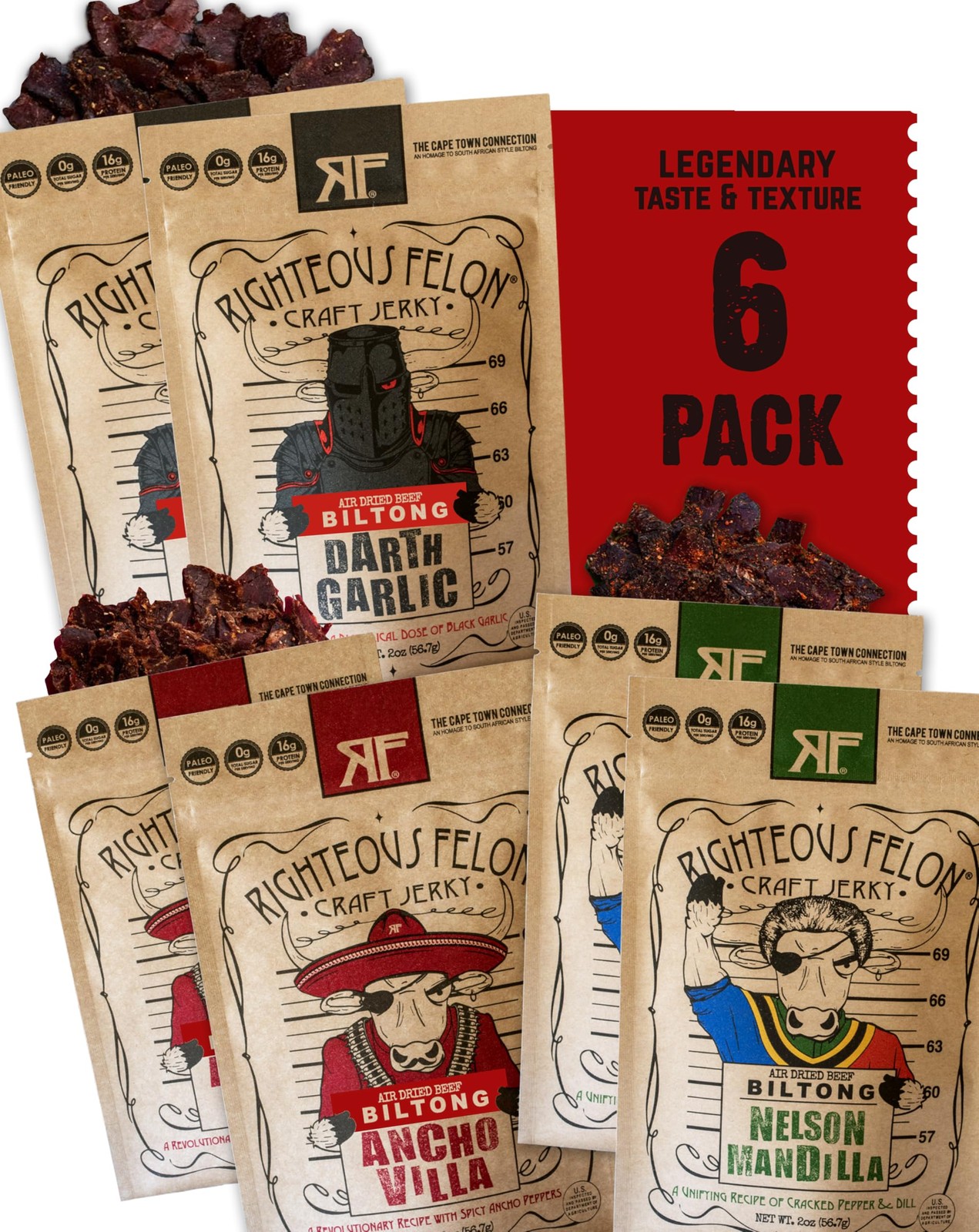 Beef Jerky Variety Pack | South African Biltong Snack Packs for Adults gallery