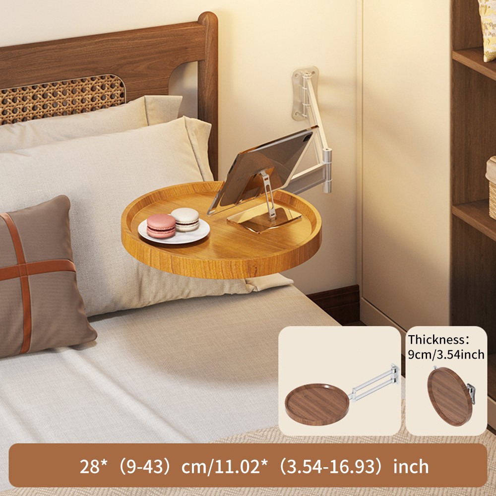 Foldable Bedside Table Wall Mounted Floating Nightstand Bedroom Storage Shelf gallery
