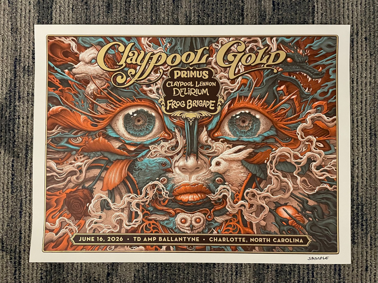 Claypool Gold Primus Claypool Lennon Delirium Frog Brigade Poster 2026 gallery