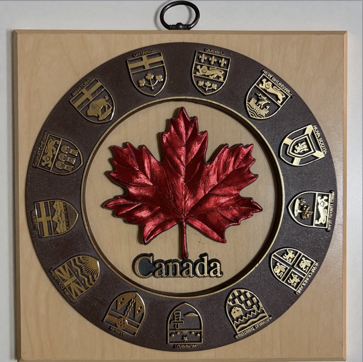CANADA Provinces Ontario British Columbia Copper Tone 3D Relief Wall Plaque gallery