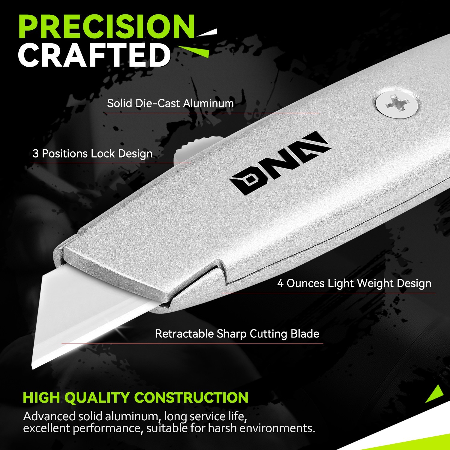 6Pcs Heavy Duty Durable Sharp Razor Blade Retractable Utility Knife Box Cutter gallery