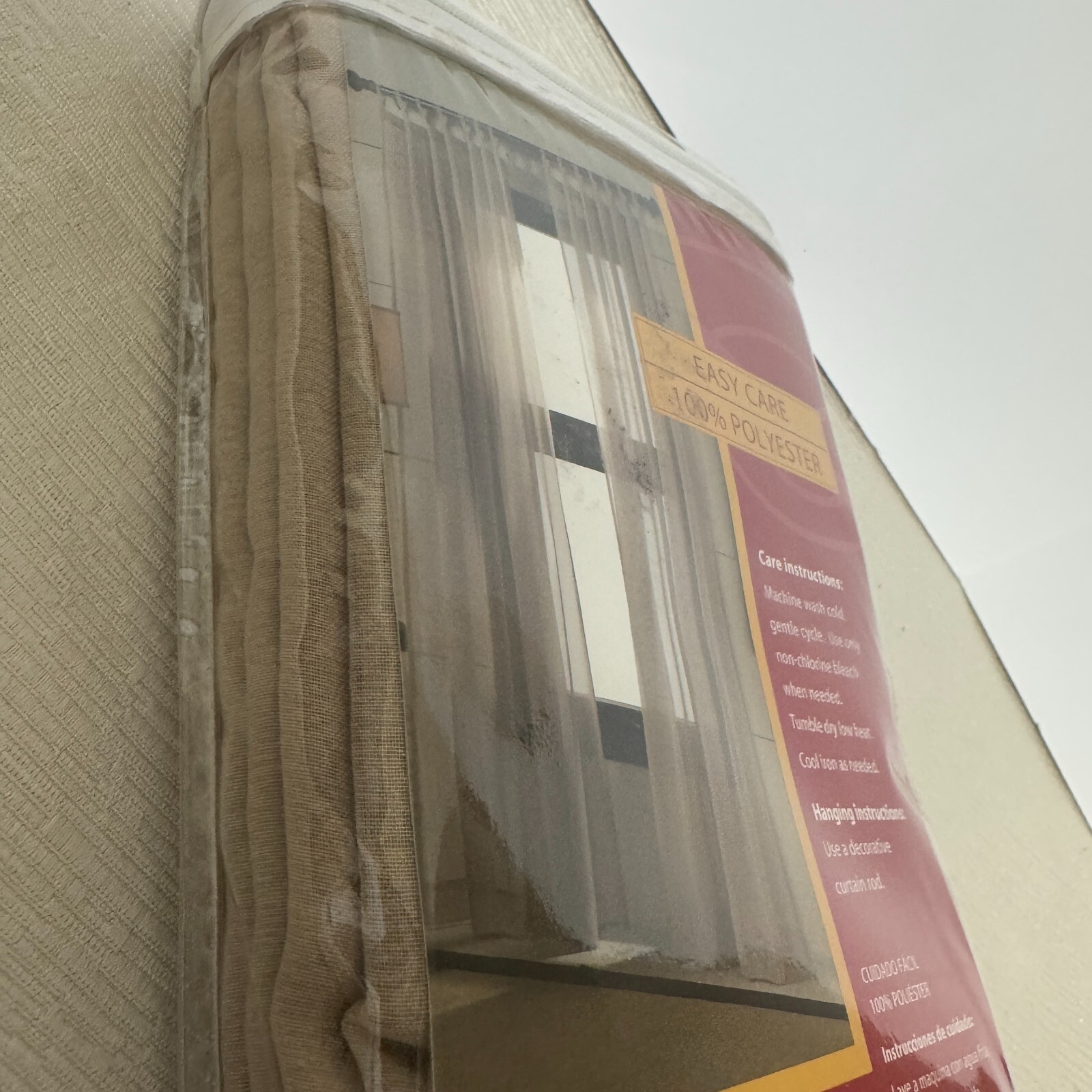 New Beige Window Panel Curtains 59x84 inches Long ANNA'S HOME Linen Snowflake gallery