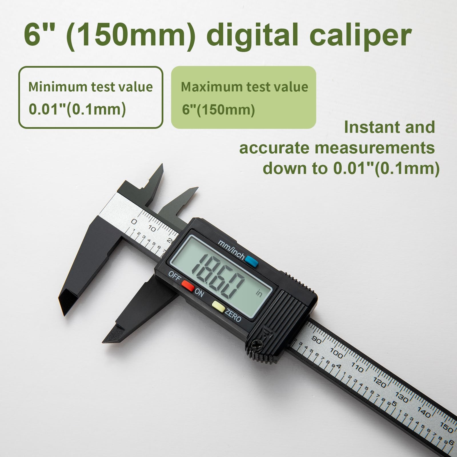 Digital Caliper 0-6" Measuring Tool, Micrometer Caliper with Auto-Off Feature... gallery
