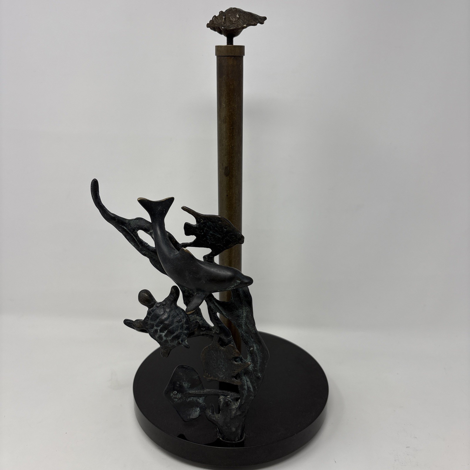 Bronze/Marble Sea Life Turtle Dolphin Fish Stingray Seashell Paper Towel Holder gallery