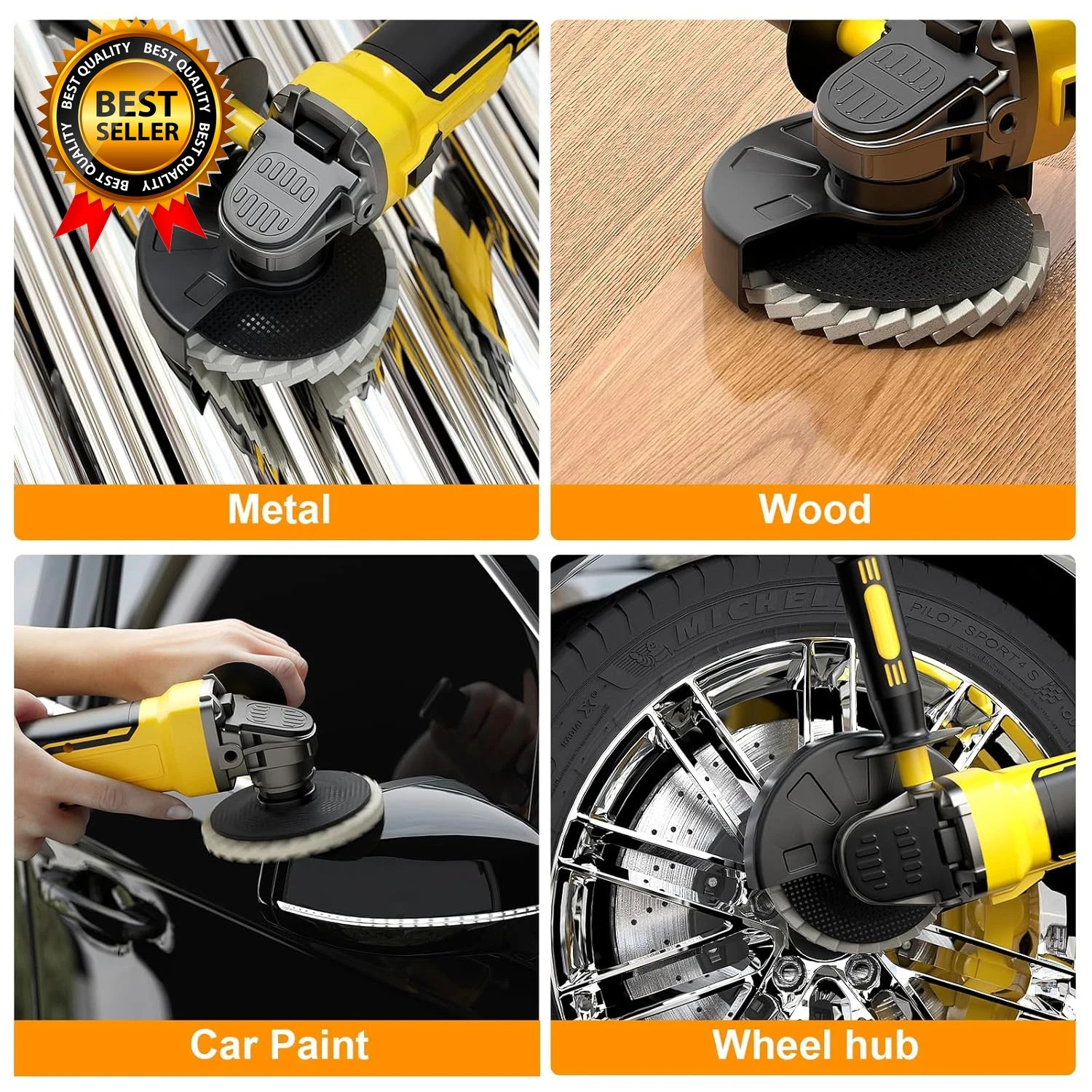 8 Pcs Wool Polishing Wheel & Compound Kit 5 Buffing Wheels (4-1/2" X 7/8") + 3 gallery