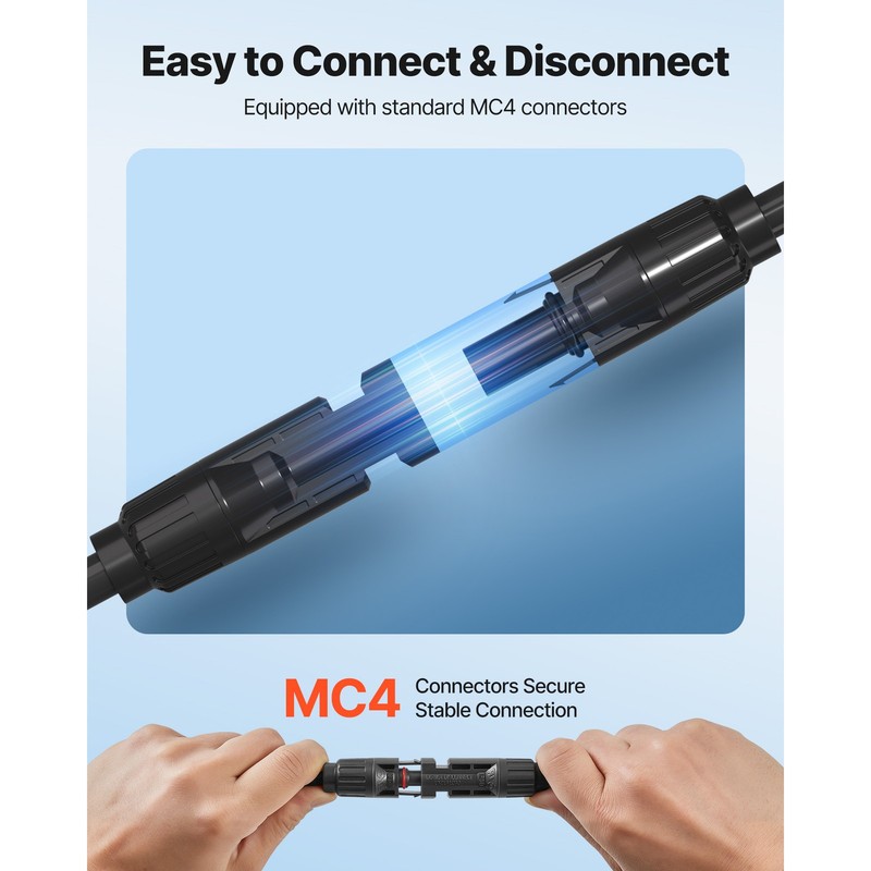 Uimoso 50FT Solar Panel Extension Cable 10AWG Wire with Retardant Connectors gallery