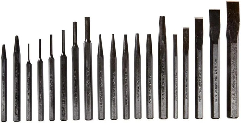 Mayhew Tools 61019 Punch and Chisel Set, 19-Piece, Black Oxide Finish gallery