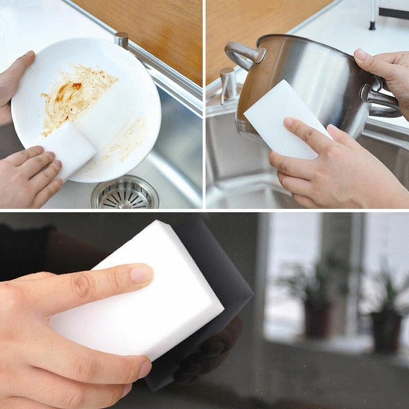 100 PCS Sponge Eraser BULK PACK Melamine Cleaning Foam 3/4" Thick Kitchen Bath gallery