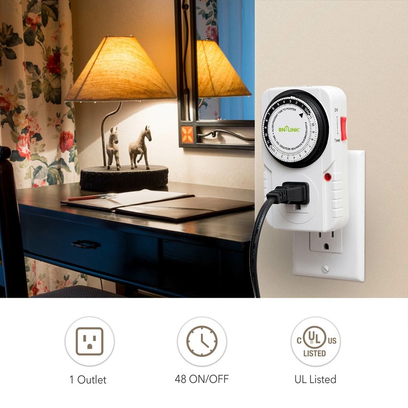 BN-LINK 2 Pack 15min to 24 Hour Programmable Plug-in Mechanical Timer Heavy Duty gallery