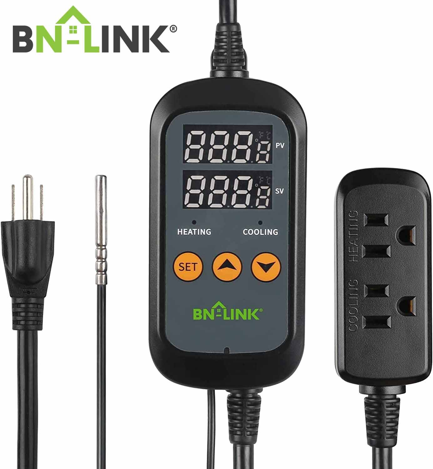 Digital Temperature Controller Heating Cooling Outlet Thermostat Plug -40-176°F gallery