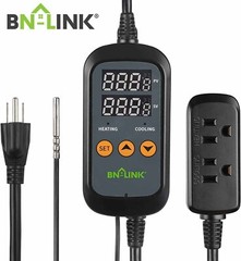 Digital Temperature Controller Heating Cooling Outlet Thermostat Plug -40-176°F