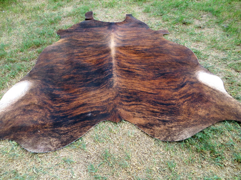 MAKE OFFER !! LARGE BRINDLE brown Cowhide Rug natural Cowhides Cow Hide Skin RN gallery