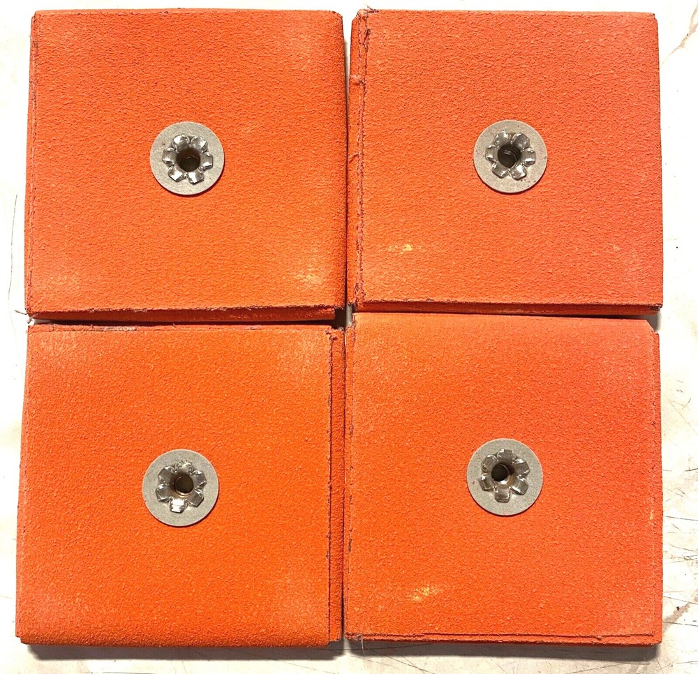 Merit Abrasive Square Sander Pad SPEZSP 3" x 3" x 5/16" Blaze C12 4 Pack