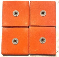 Merit Abrasive Square Sander Pad SPEZSP 3″ x 3″ x 5/16″ Blaze C12 4 Pack