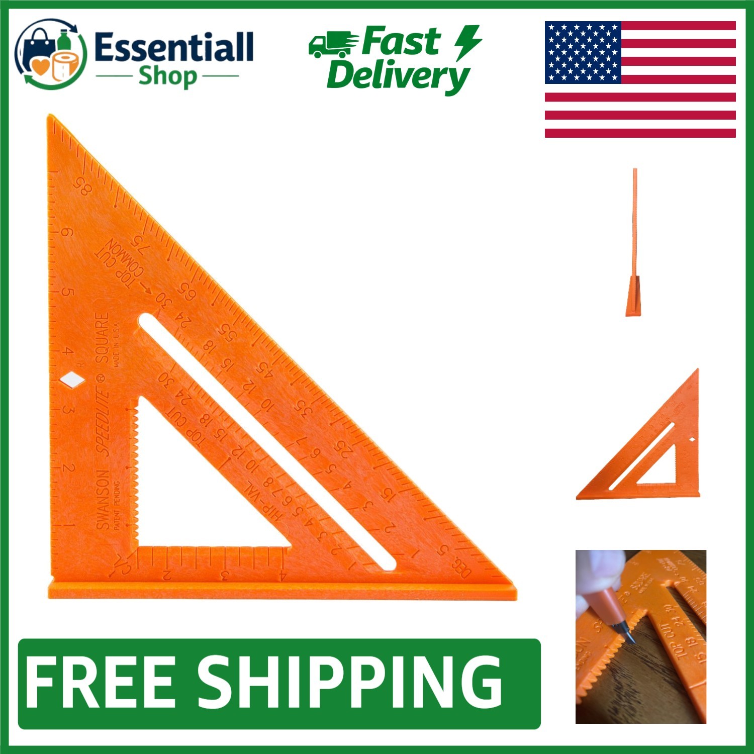 8-Inch Speedlite Square - Lightweight Composite Layout Tool for Precision Crafts gallery