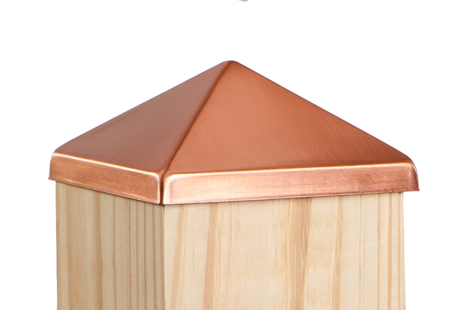 4x4 Solid Copper Deck and Fence Post Cap (3 1/2" x 3 1/2") gallery