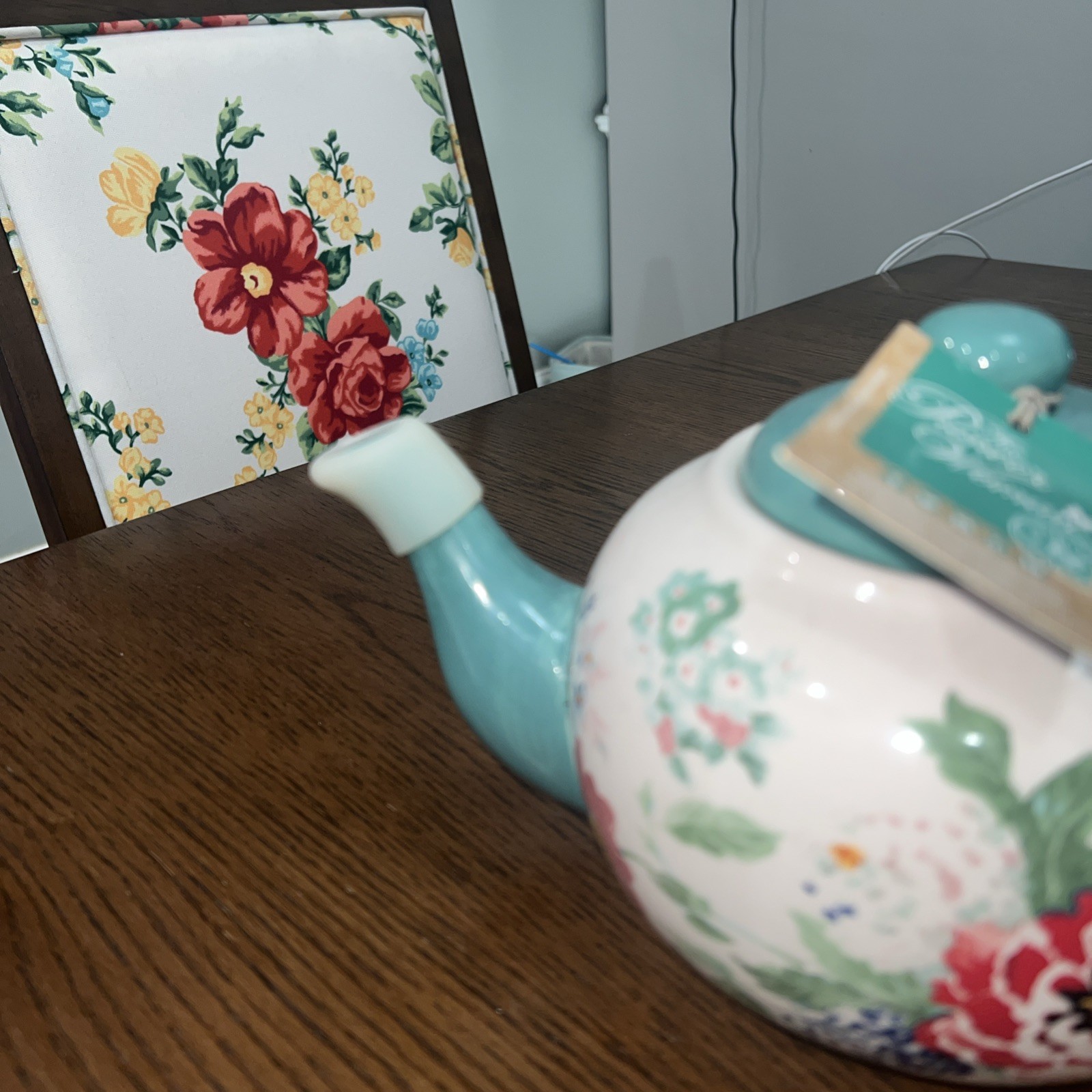Pioneer Woman, Ceramic Tea Pot Stoneware, Flea Market Brand New Never Used NWT gallery