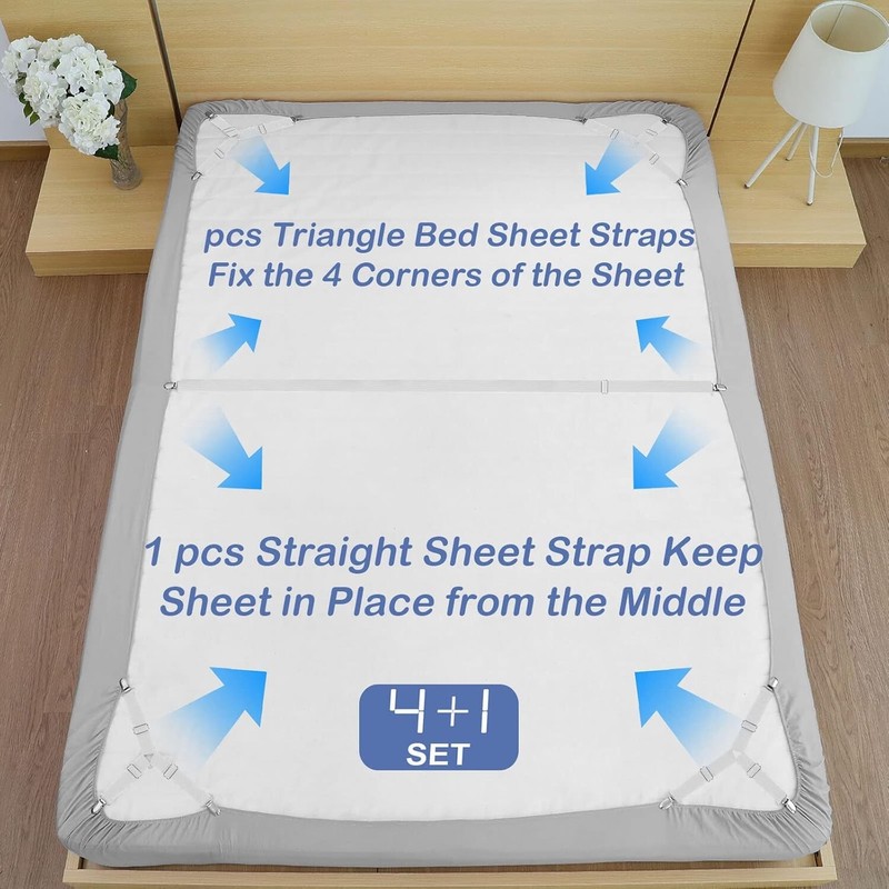 Bed Sheet Straps Scrunchie Fitted Straps Keepers Holders Elastic Fasteners 5 Pcs gallery