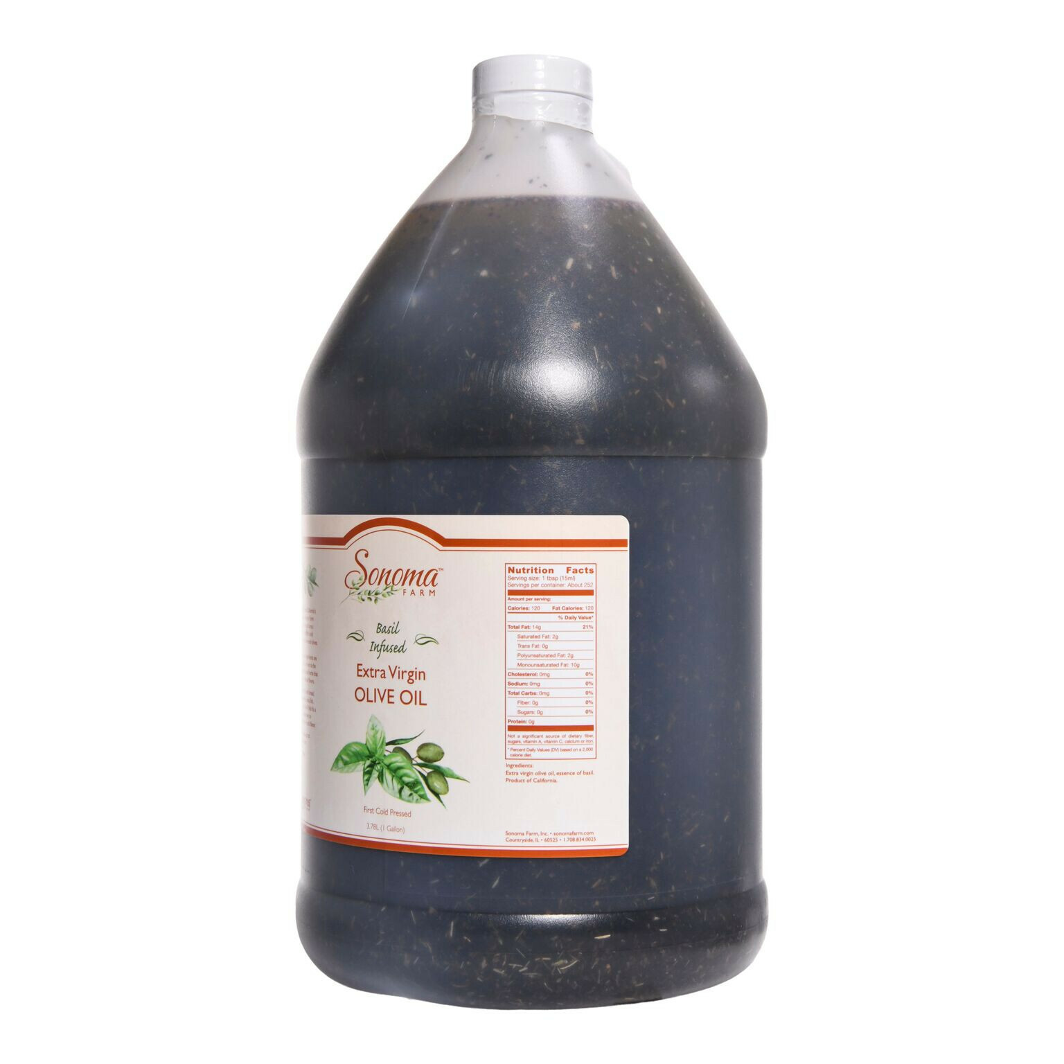 Basil Infused Extra Virgin Olive Oil Bulk 1 Gallon / 3.8 Liters / 128oz -Food Se gallery