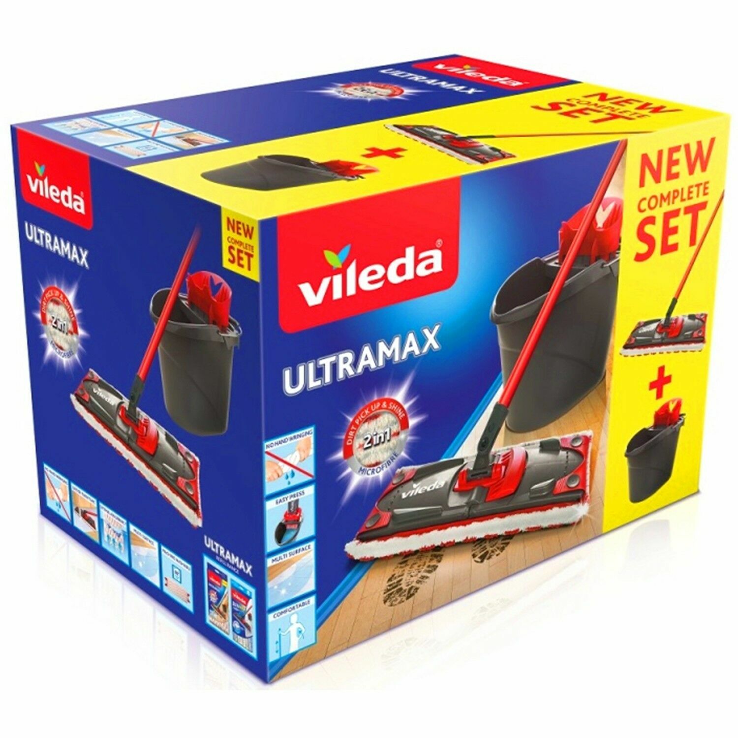 Vileda UltraMax Flat Mop With Bucket Complete Set Ultramax System *24HR Delivery gallery