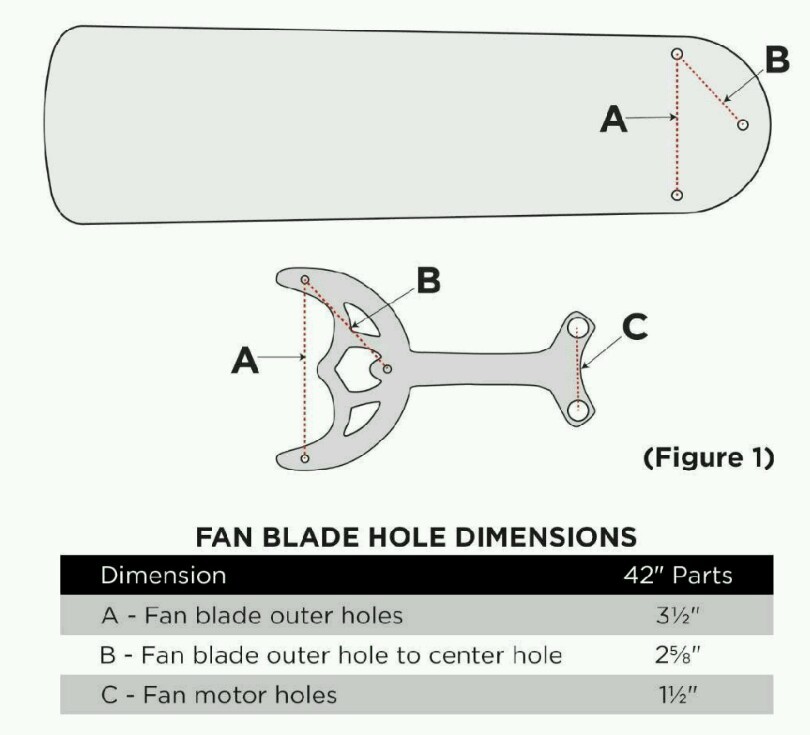 36"- 42" White Ceiling Fan Blade Arm Replacement Bracket, Hunter & Hampton Bay gallery