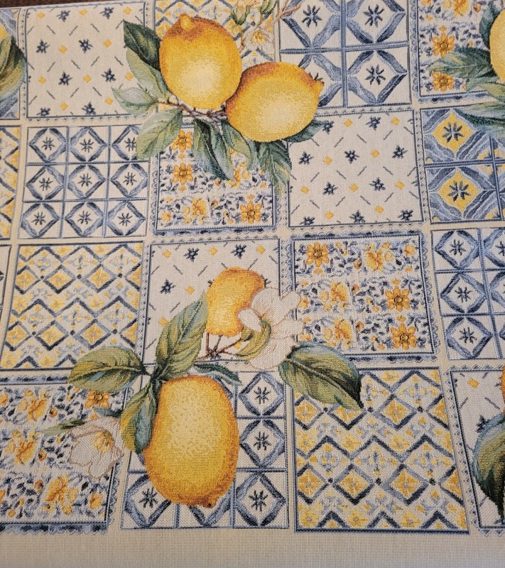 Lemon Patterned Tablecloth (56 x 70 Rectangle, made in Portugal) gallery