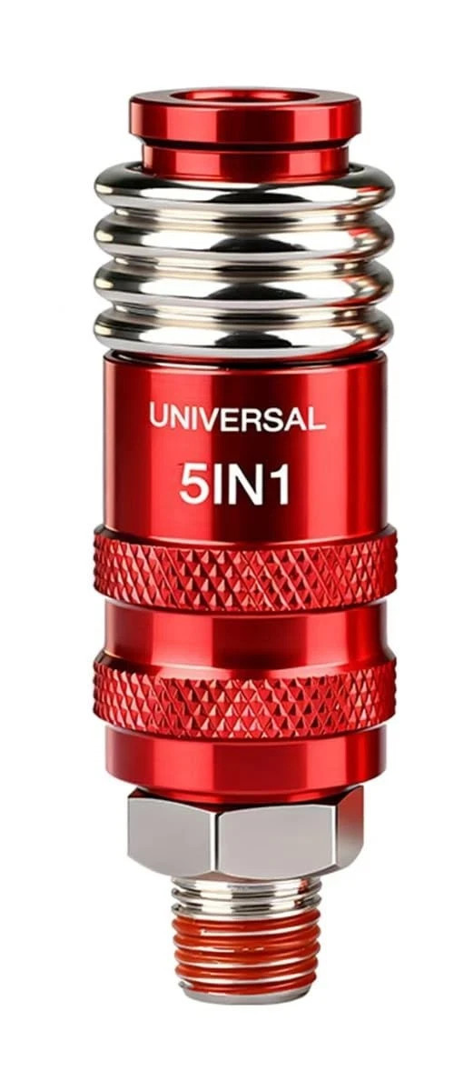 (5-pc) Universal 5 In 1 Quick Connect Coupler Air Hose Fittings 1/4” NPT gallery
