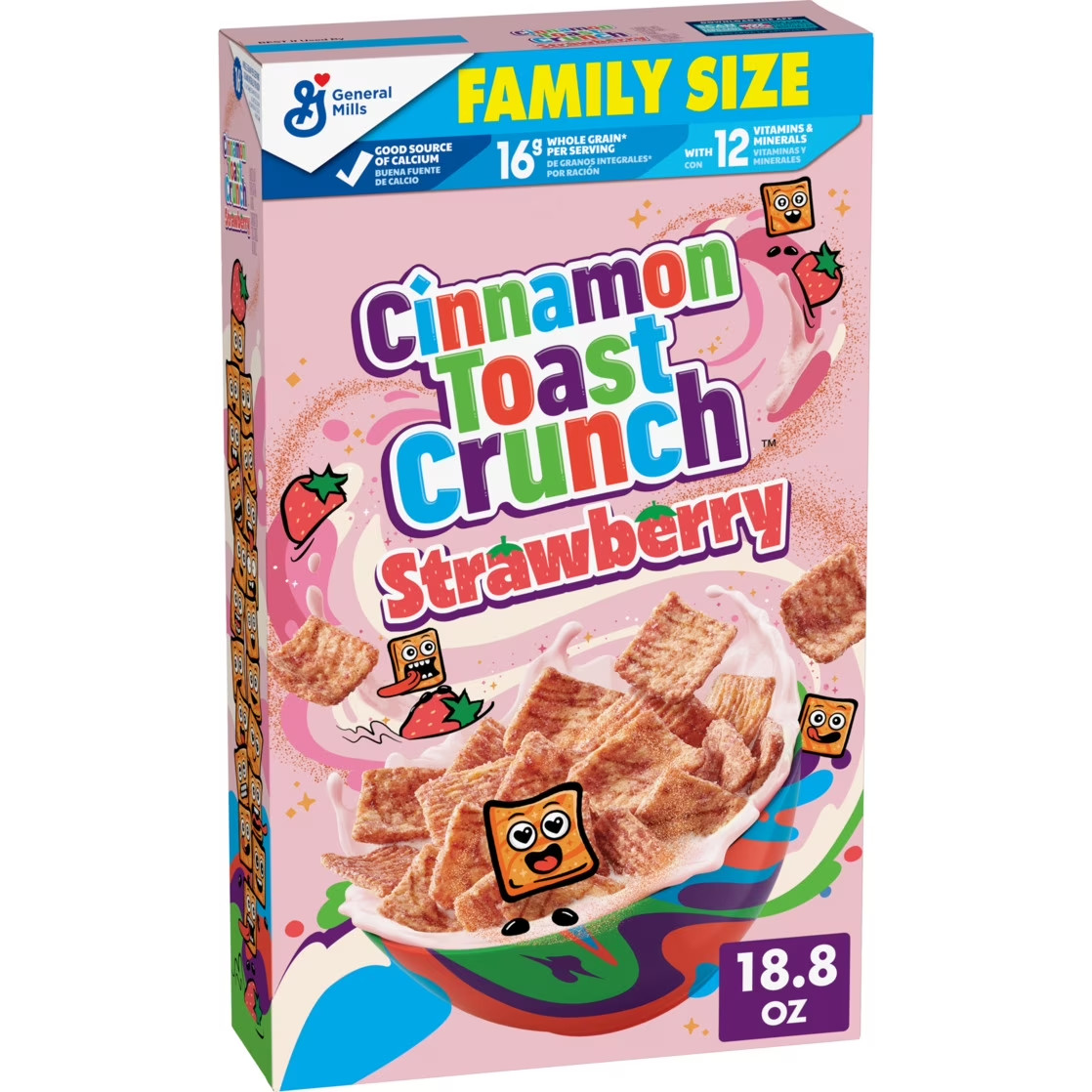 Cinnamon Toast Crunch Strawberry Breakfast Cereal, Crispy, Family Size, 18.8 oz gallery