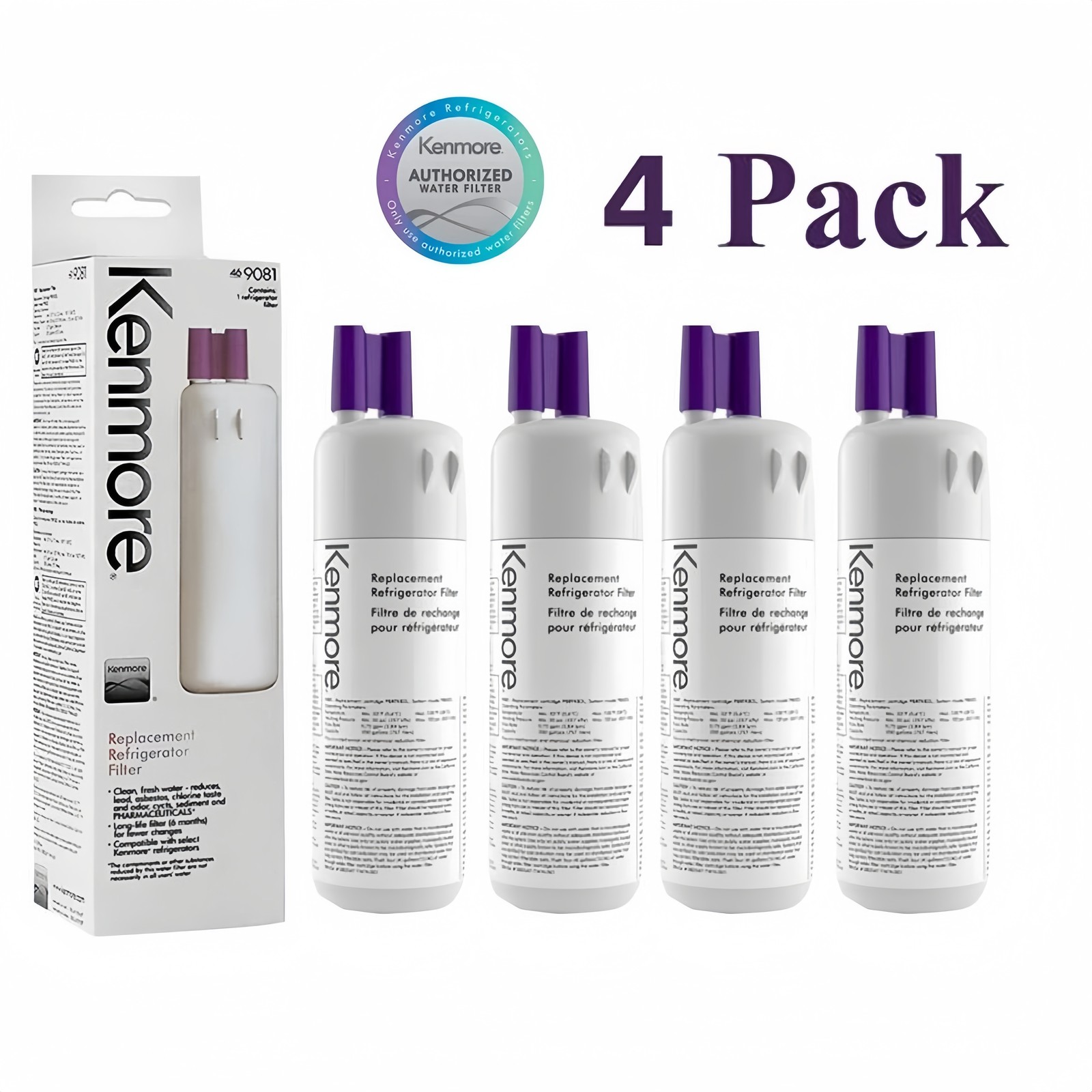 Sealed 4Packs Kenmore 9081 Replacement Refrigerator Water Filter 46-9081 46-9930 gallery