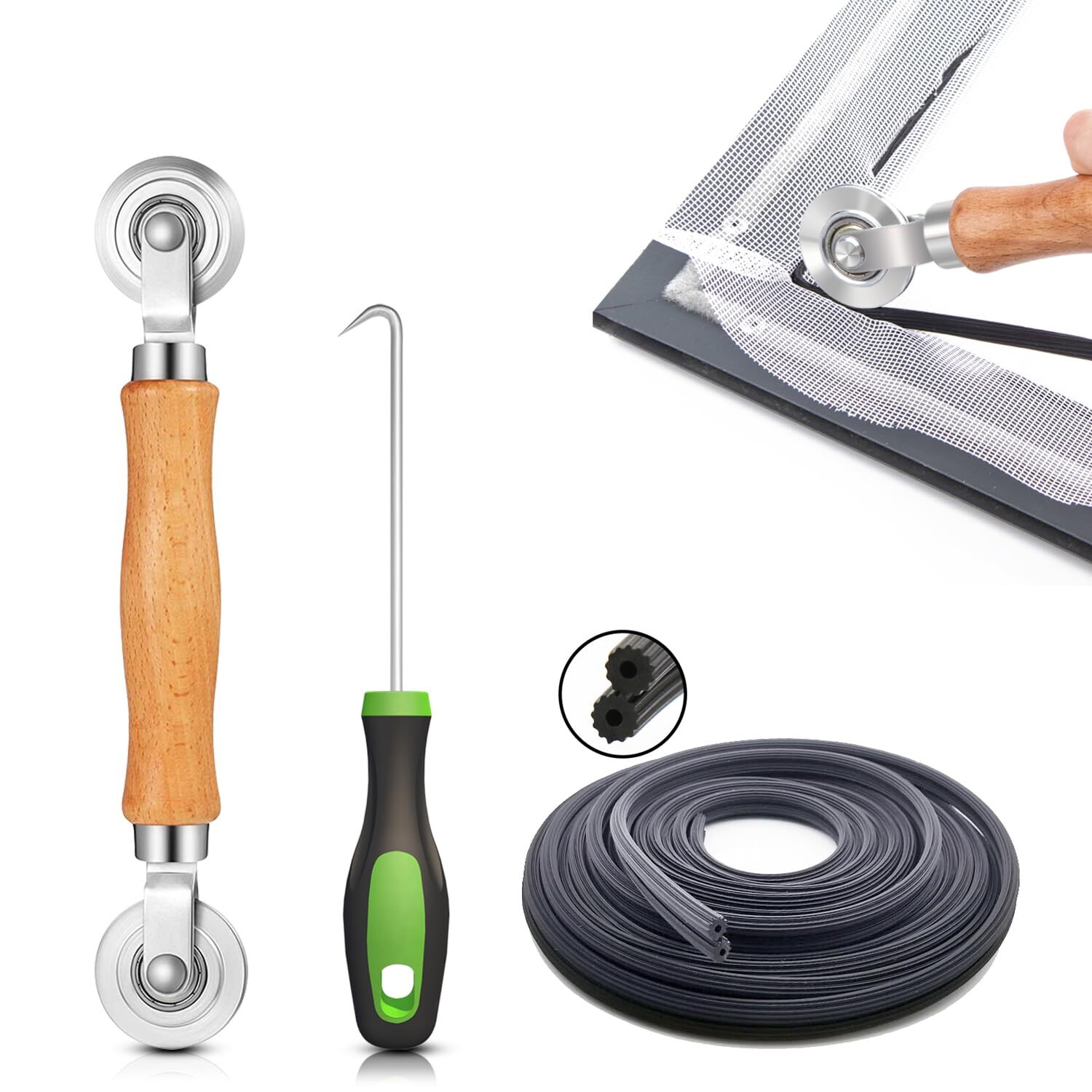 Screen Repair Kit Screen Roller Tools Screen Spline Removal Hook for Installings gallery