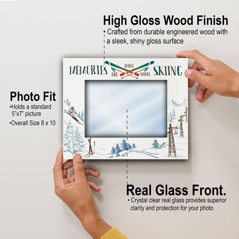 -Ski theme-Memories are Made While Skiing Picture Frame-Ski Trip-Skiing adven... gallery