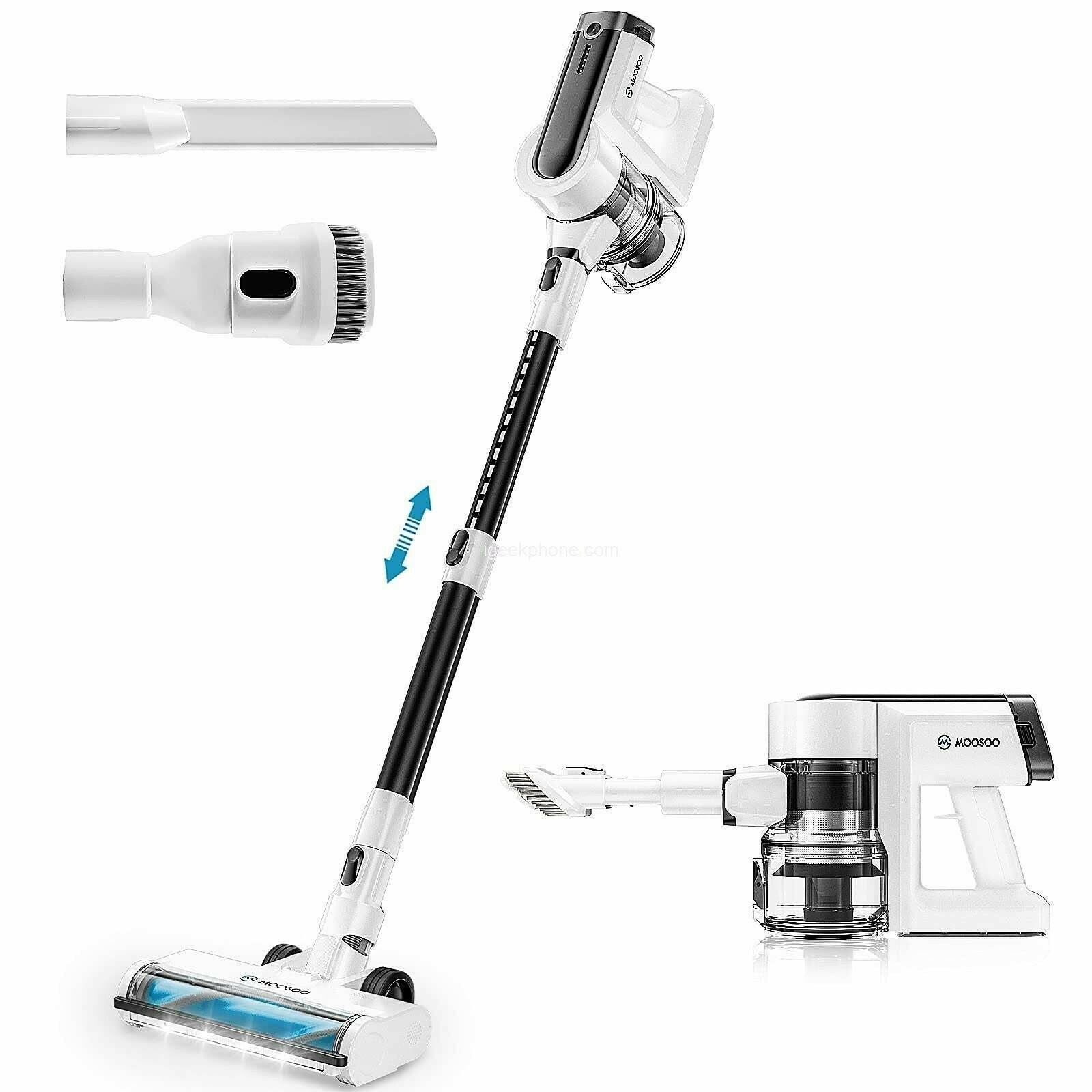 MOOSOO S2: 2 in 1, Cordless Lightweight Stick Vacuum Cleaner HEPA - White gallery