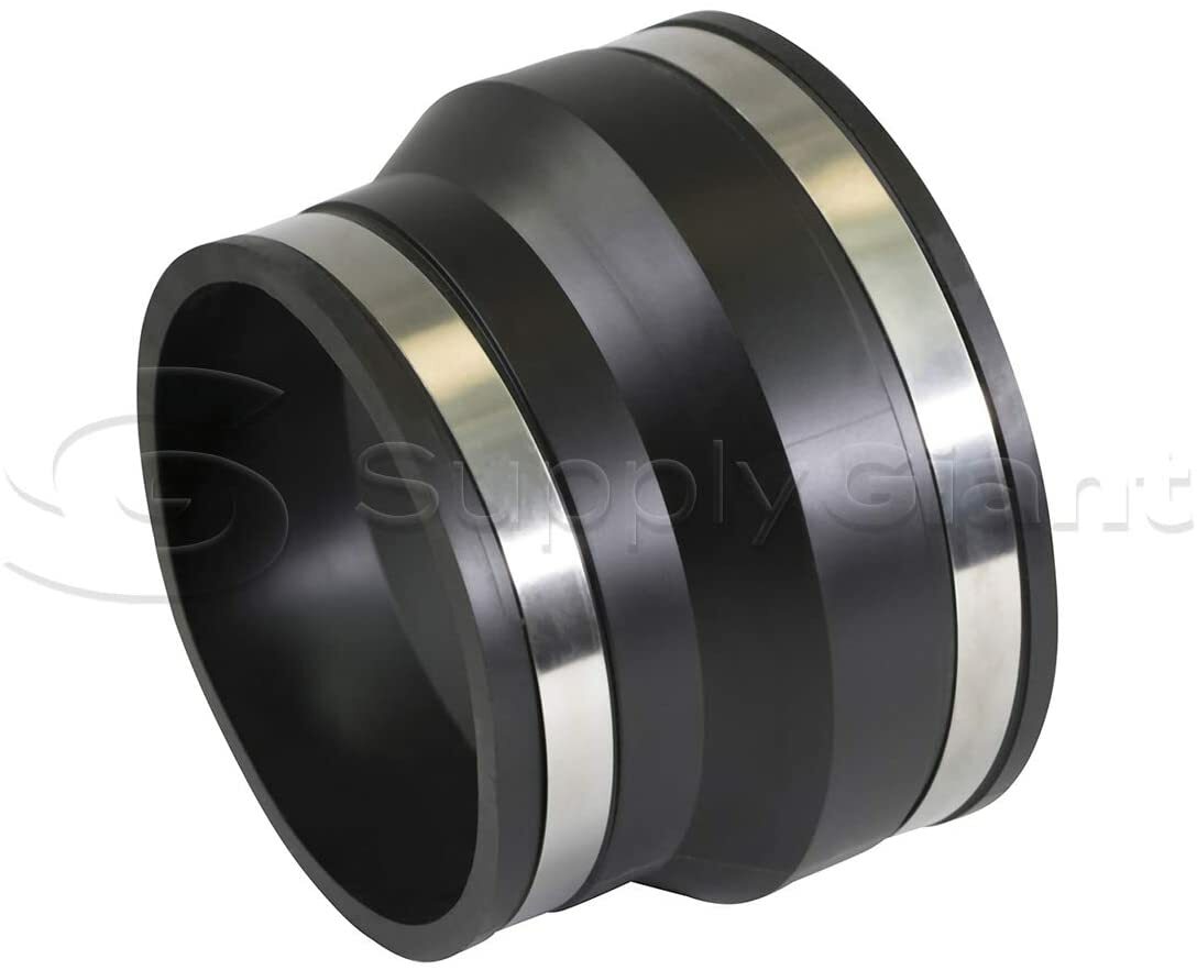 Flexible Rubber Coupling Connectors Stainless Steel Clamps Iron/PVC 4" x Clay 6" gallery