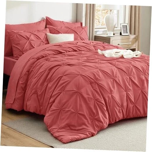 Size Comforter Set Coral Red - Bed in a Bag Bedding Set 7 King 05 - Coral gallery