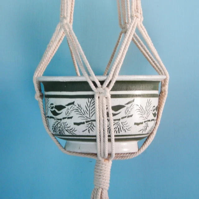 Macrame Plant Hanger – Handmade Cotton Rope Hanging Planter Holder for Outdoor gallery
