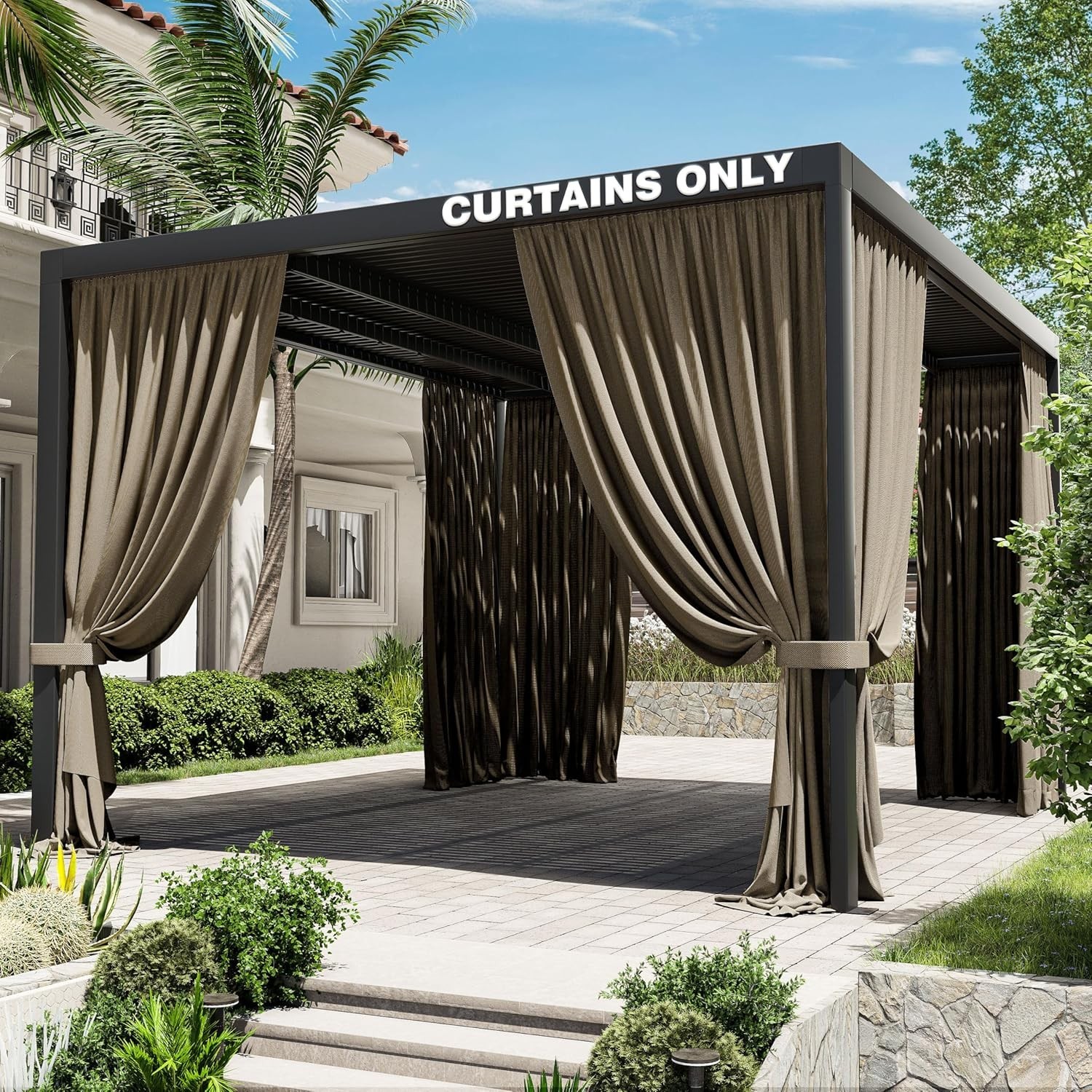 Gazebo Universal Replacement Privacy Curtain,12'×14' Gazebo Outdoor Waterpr gallery