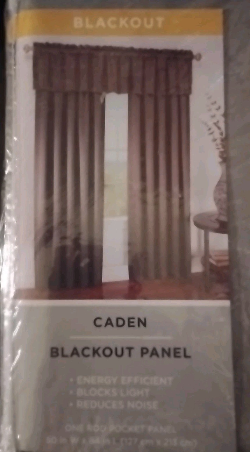 Caden Blackout Gray One Rod Pocket Panels 50" W x 84" L Brand New gallery