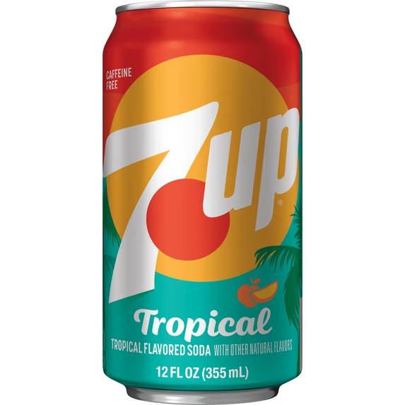 7UP Tropical Caffeine Free Lemon Lime Mango Peach Soda Pop, 12 fl oz, 12 Pack Ca gallery