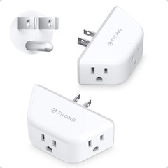 Multi Plug Outlet Extender 2 Pack – Electrical Wall Splitter, 3 Way Angled Wall