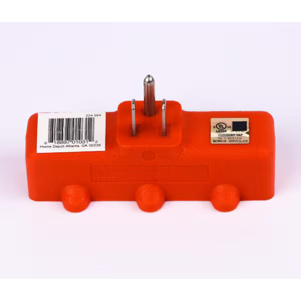 Heavy-Duty Grounded Triple Tap Adapter: 3-Way Electrical Splitter with 3 Outlets gallery