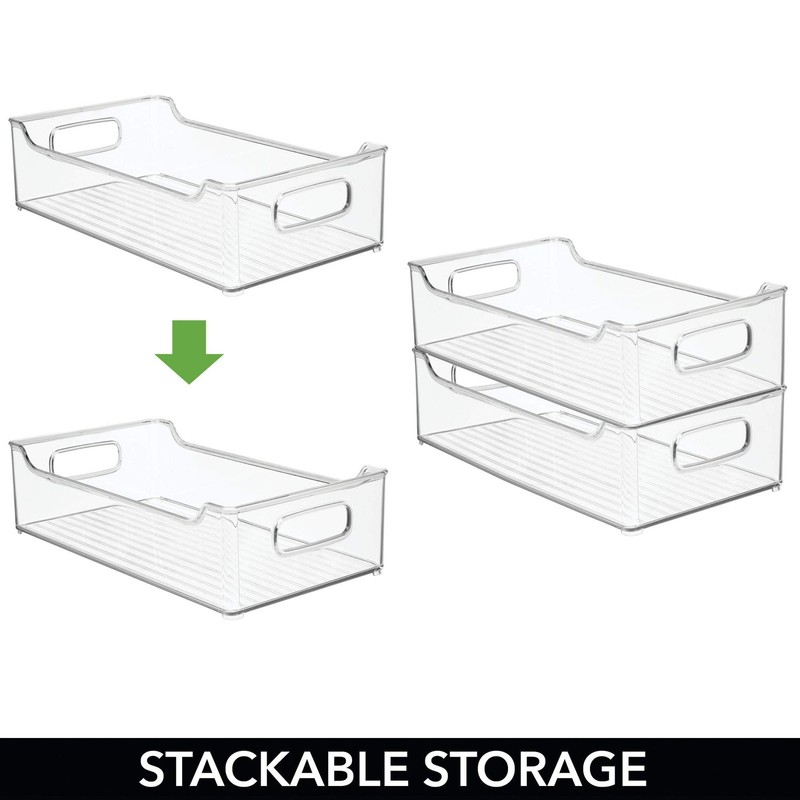 mDesign Wide Plastic Kitchen Storage Container Bins with Handles -Organization gallery