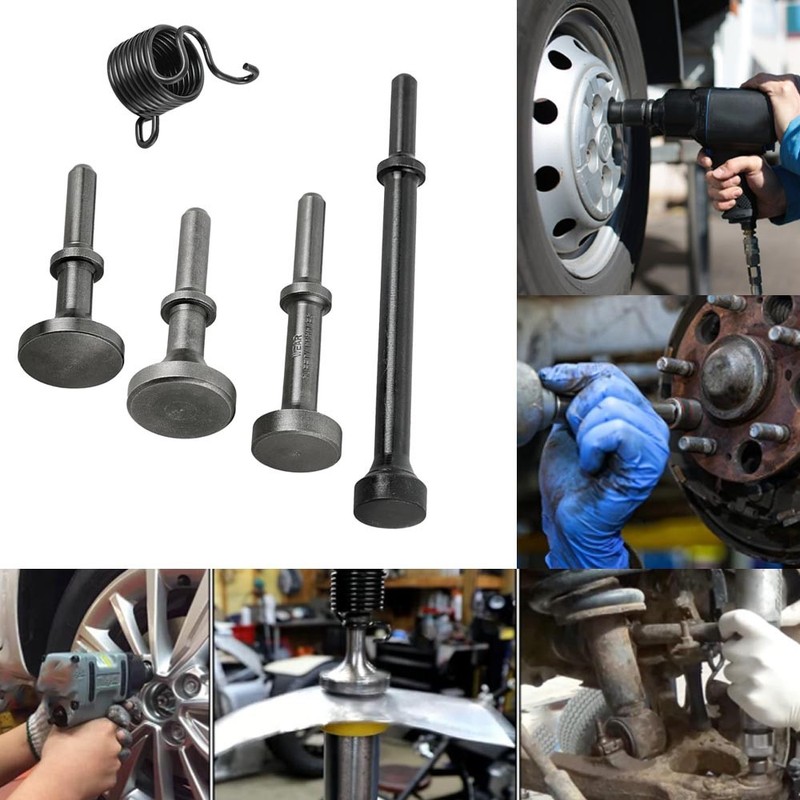 5Pack Smoothing Pneumatic Air Hammer Bits Air Chisel Bits Tool Set W Spring NEW gallery
