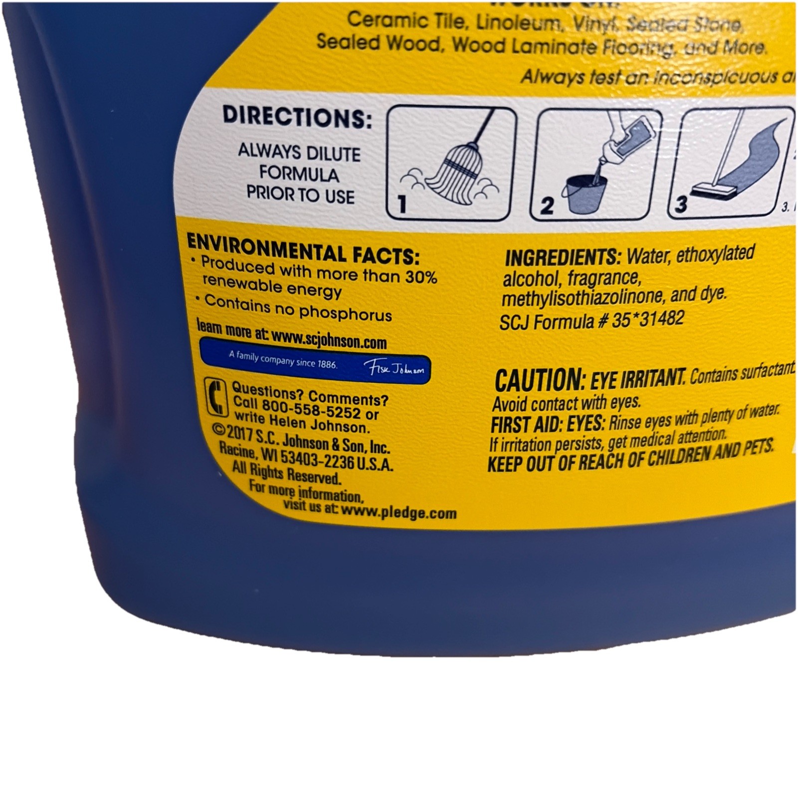 Pledge Clean It Multisurface Floor Cleaner Concentrate Rainshower 124 Oz 1 GAL gallery