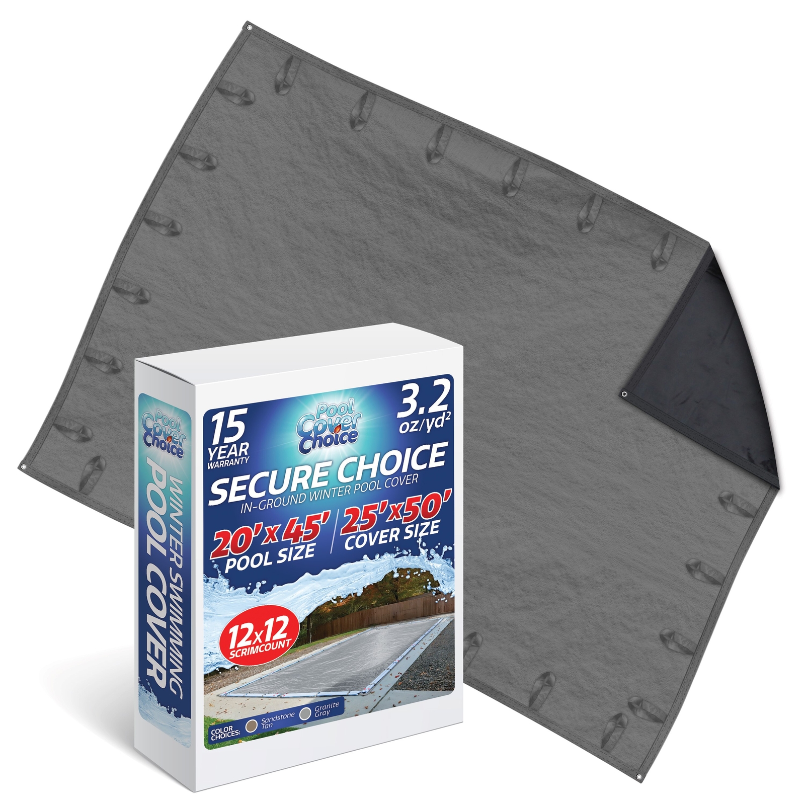 PoolCoverChoice Winter Swimming Pool Cover for 20 ft x 45 ft Rectangular Pool gallery