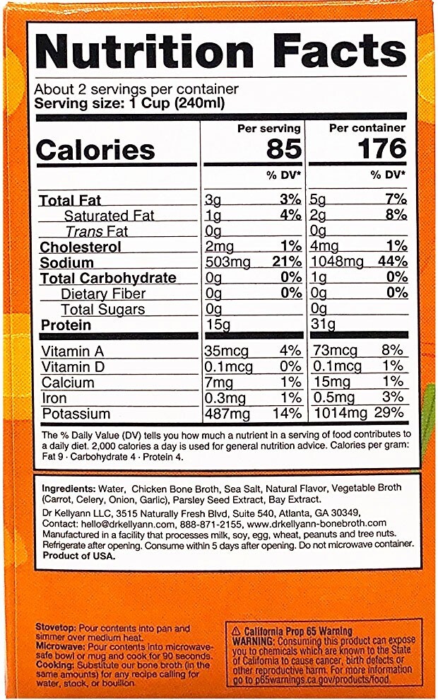 Dr. Kellyann Roasted Chicken Bone Broth - 15g protein - 16.9 oz gallery