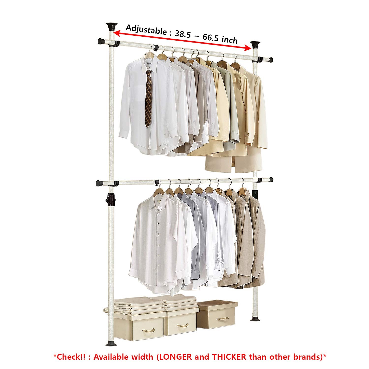 Heavy Duty Adjustable Garment Rack – Touch System for Easy Assembly, 352 LBS ... gallery