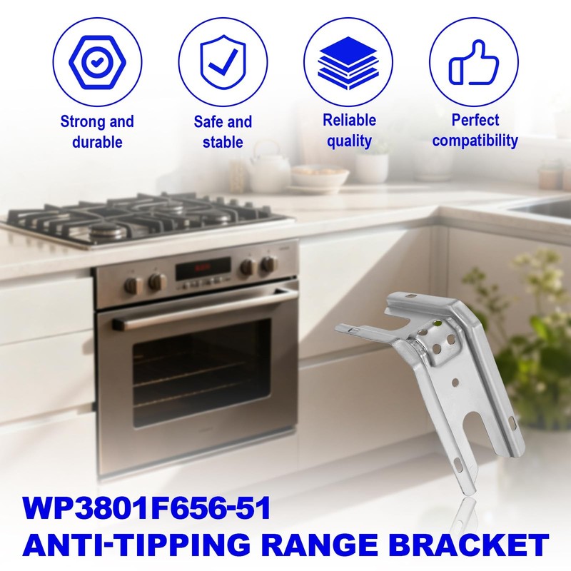 AntiTip Bracket for Stove Range Floor Wall Mount Replaces 12400045 gallery