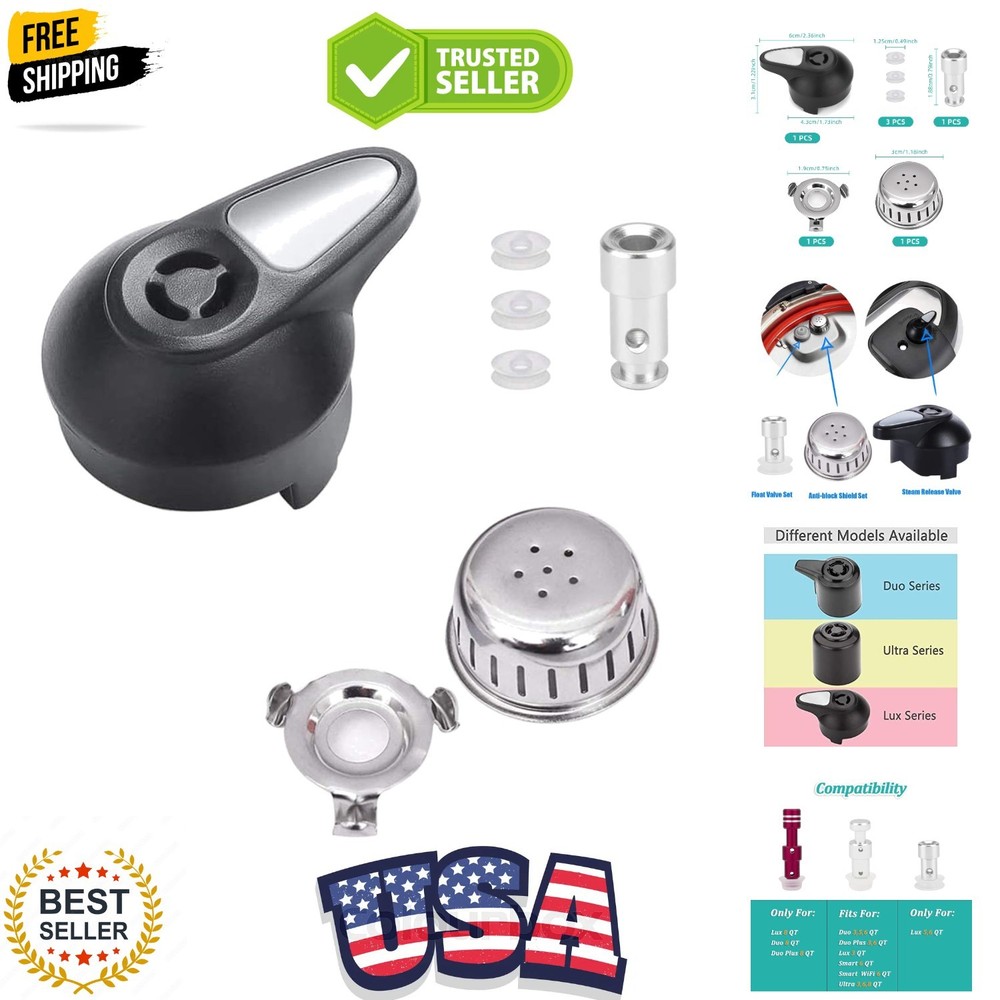 Steam Release Handle, Float Valve Replacement Parts with 3 Silicone Caps for...